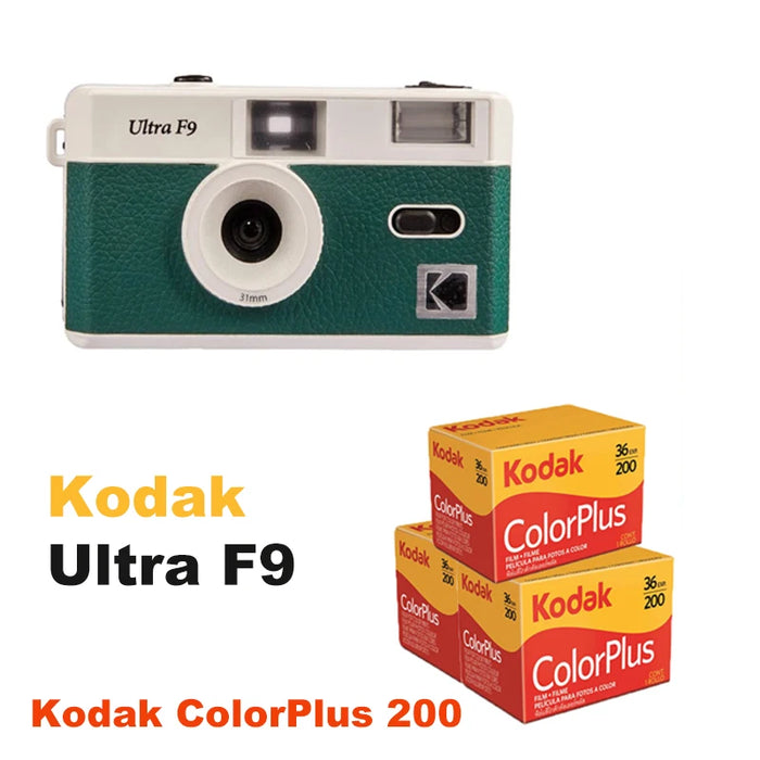 KODAK Vintage Retro Ultra F9 35mm Reusable Film Camera With Color Plus 200 Film ( 3 Roll ) Bundle On Sale