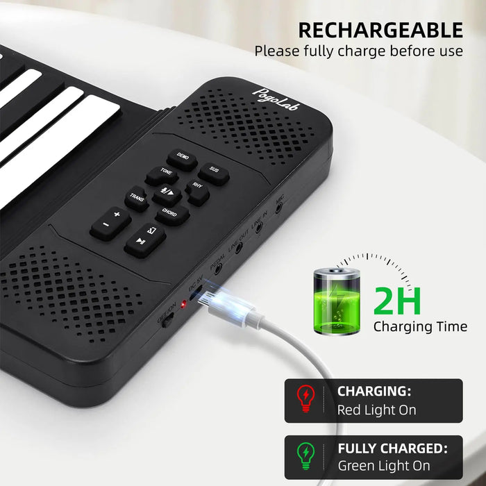 88 Keys Foldable Roll-up Digital Piano With Rechargeable Battery 128 Rhythms And Tones On Sale
