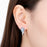 925 Sterling Silver Floral Design Hoop Earrings - Blue Flower On Sale