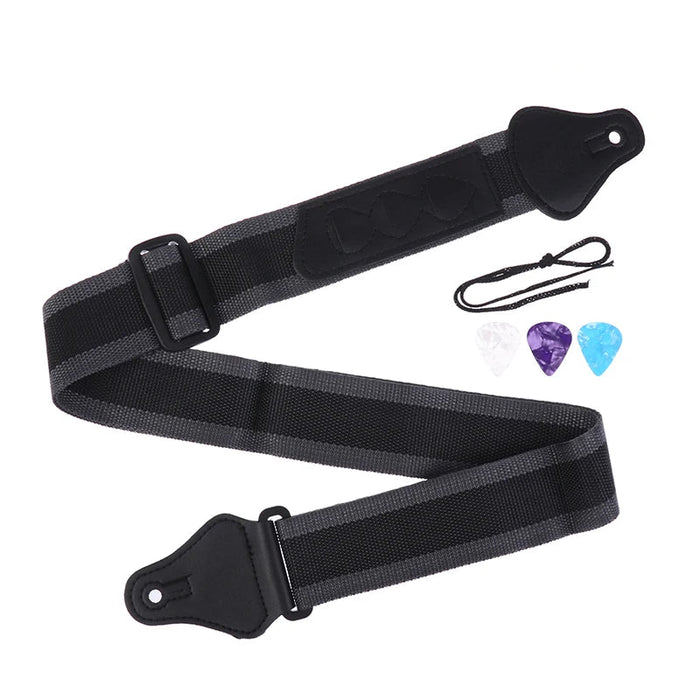 Adjustable Electric Guitar Strap with 3 Guitar Pick Holders Design - Acoustic Guitar Belt On Sale