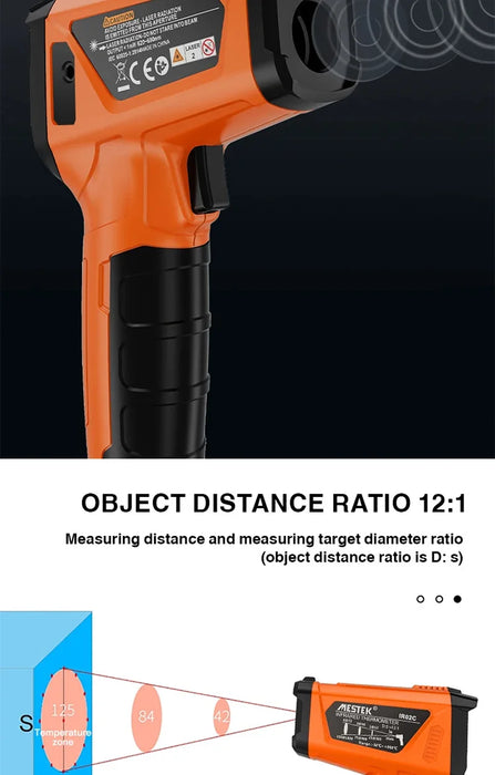 Handheld Non Contact Digital Infrared Thermometer Laser Point Temperature Reader With Humidity and Dew Point Display On Sale