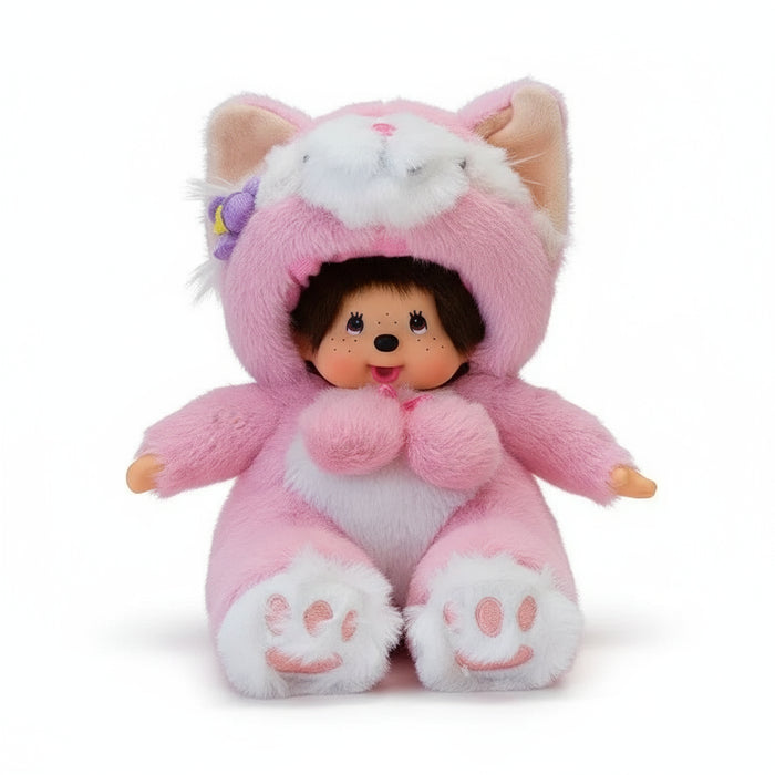 20cm Miichi Monkey Monchhichi Pink Cat Character Dress Up Costume Collection Soft Plush Doll On Sale