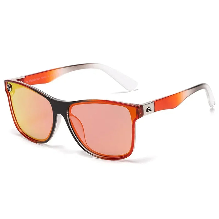 Classic Oval Vintage Style Sports UV400 Black Orange Frame Red Lenses Sunglasses On Sale