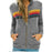 Gray Blue Rainbow Striped Zip Hoodies For Couples For Sale