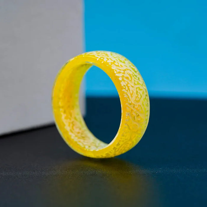 Luminous Fluorescent Yellow Color Resin Rings On Sale