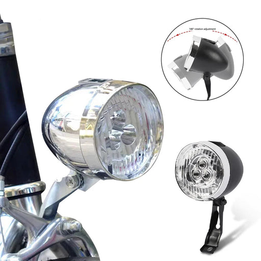 LED Retro Style Bicycle Headlamp Light - Rechargeable Or Battery Options On Sale