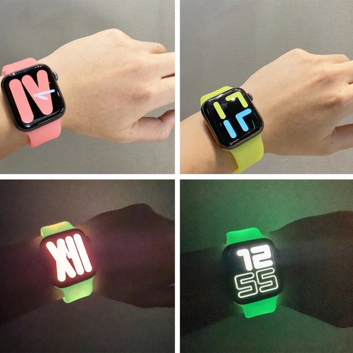 Luminous Glow In The Dark Silicone iWatch Bracelet For Apple Watch On Sale