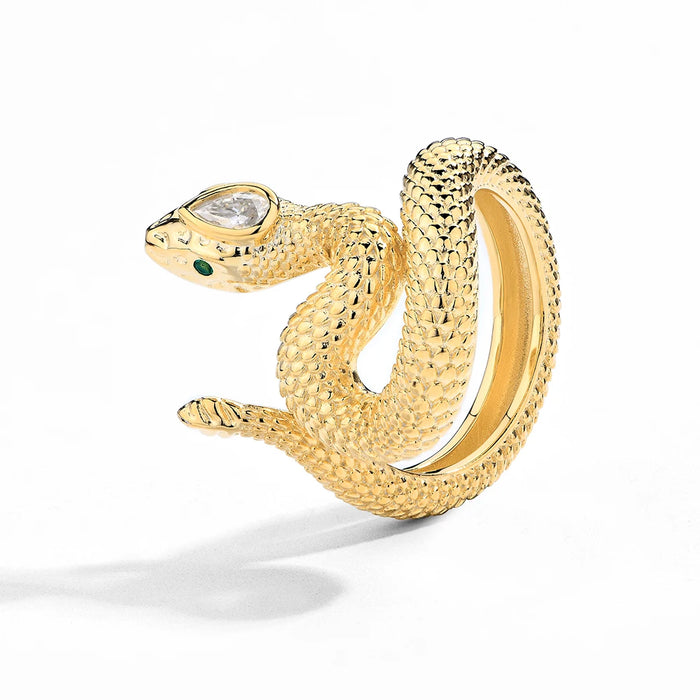 D Color Pear Cut Moissanite Diamond S925 Silver Cocktail Snake Ring On Sale