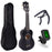 Black 21 Inch Soprano Ukulele with Gig Bag, Tuner And Capo Beginner Acoustic Ukulele Set On Sale