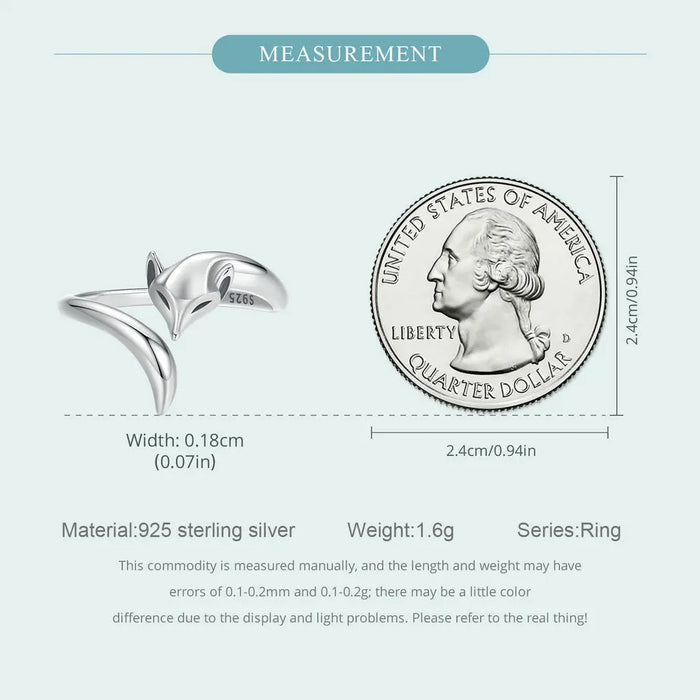 925 Sterling Silver Fox Open Rings On Sale