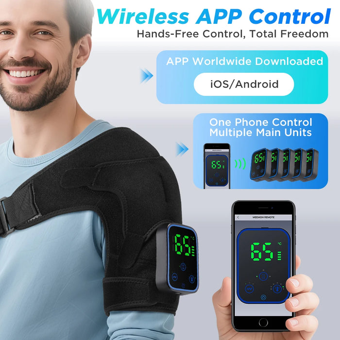 Shoulder Heating Pad Massager With Wireless Mobile Phone Control On Sale