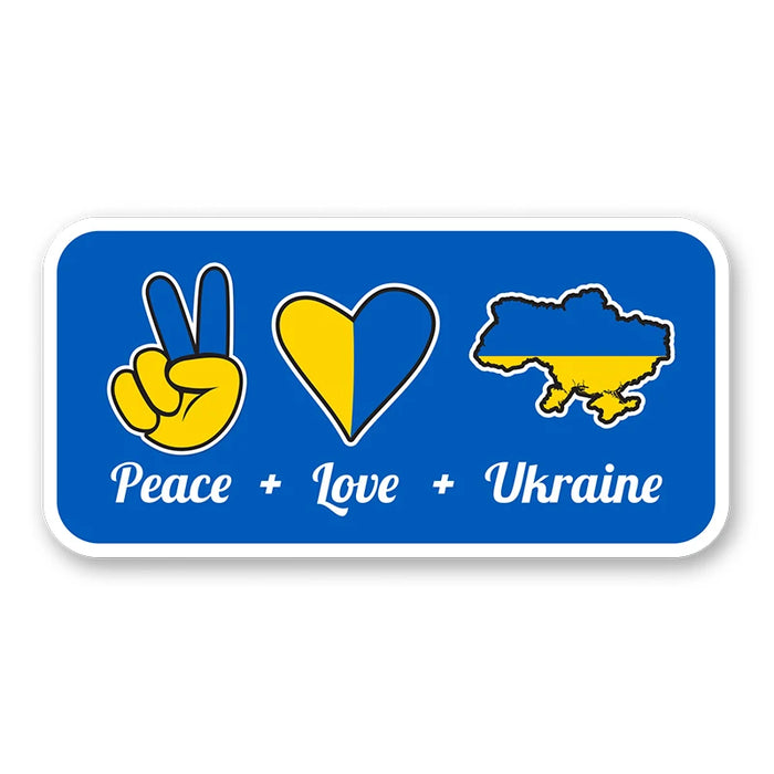 Removable Peace Love Ukraine Flag Decal Stickers On Sale