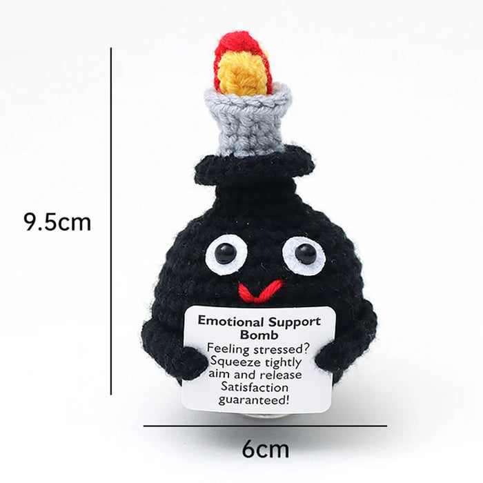 Handmade Positive Message Cute Upbeat Crochet Plush Dolls For Desktop And Home Decor On Sale