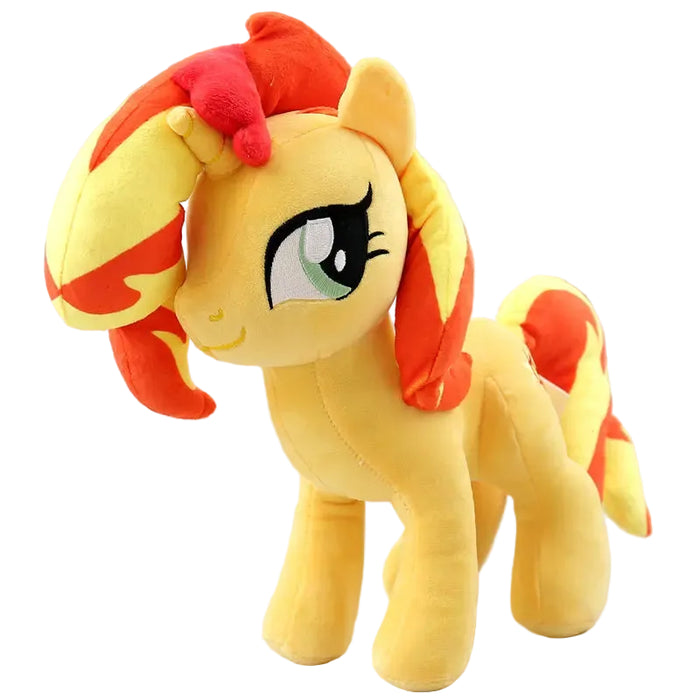 Adorable Rainbow Hair Yellow Unicorn Pony Plush Doll Anime Style Fantasy Character Plush Toy 28-33cm On Sale