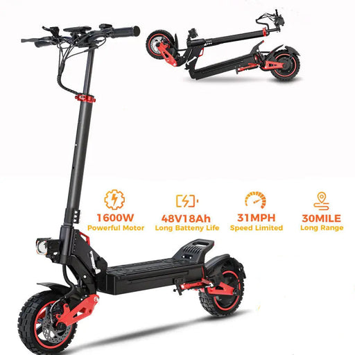 J15 MAX Off-Road 1600W Motor 50KM/H 48v 18Ah Battery 30 Miles Range LED Display 11" Foldable Commuter Electric Scooter For Adults On Sale