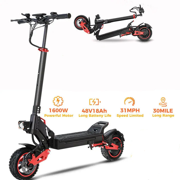 J15 MAX Off-Road 1600W Motor 50KM/H 48v 18Ah Battery 30 Miles Range LED Display 11" Foldable Commuter Electric Scooter For Adults On Sale