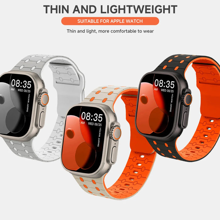 Textured Silicone Sport Watch Band Compatible With Apple Watch 38mm 40mm 41mm 42mm 44mm 45mm 46mm 49mm (Series 3–11, SE & Ultra) On Sale