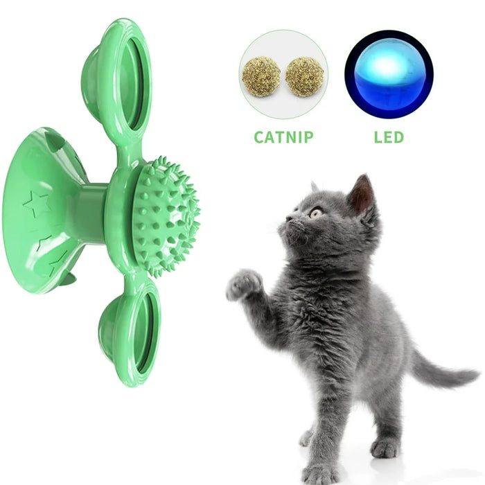 LED Ball & Catnip Ball Turn The Windmill Interactive Cat Game Toy On Sale