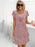 Women's Rose Pink Sparkle Crew Neck Short Sleeves Tiered Chiffon Dresses On Sale