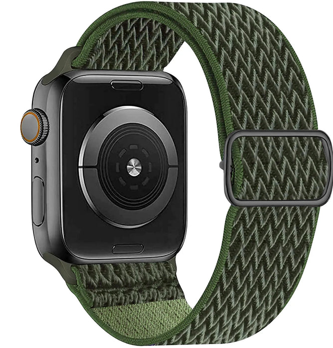 Cargo Khaki Bohemia Style Scrunchie Watch Strap For Apple Watch Band Series 49mm, 45mm, 44mm, 42mm, 41mm, 40mm, 38mm On Sale