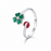 925 Sterling Silver Green Lucky Cloverleaf And Ladybug Ring On Sale