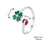 925 Sterling Silver Green Lucky Cloverleaf And Ladybug Ring On Sale