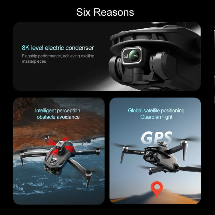 V168 Pro 5G Wifi 8K HD Dual Camera GPS Obstacle Avoidance Brushless Motor Drone On Sale