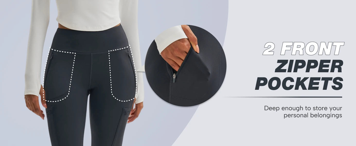 High-Waisted Women’s Hiking Leggings with Side Zipper Pockets On Sale
