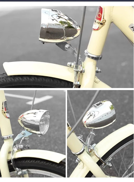 LED Retro Style Bicycle Headlamp Light - Rechargeable Or Battery Options On Sale