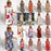 Women's Floral Print Crew Neck Short Sleeves Tiered Chiffon Dresses On Sale