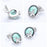 925 Sterling Silver Mermaid Light Green Glass Moon Stud Earrings On Sale