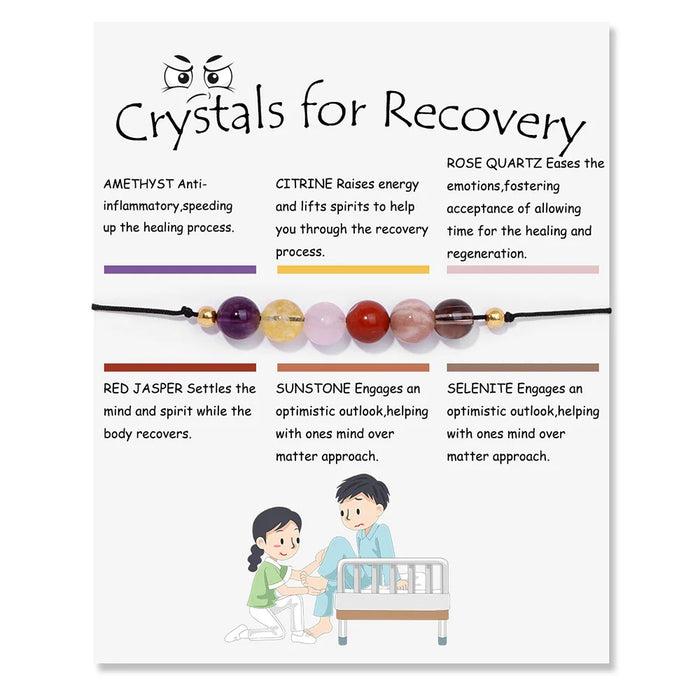 Smooth Round Natural Gem Stone Energy Bracelets For Recovery & Balance On Sale – Amethyst, Citrine, Rose Quartz, Red Jasper, Sunstone, Selenite