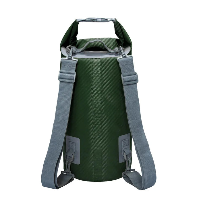 Green Carbon Fiber Pattern Lightweight Waterproof Dry Bag Backpack For Outdoor Water Sports (5L–30L) On Sale