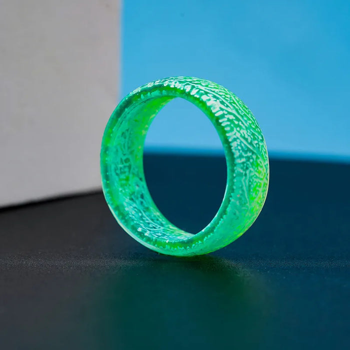 Luminous Fluorescent Green Color Resin Rings On Sale