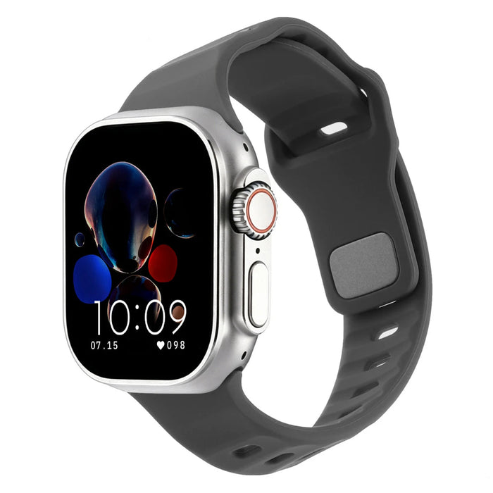 Gray Irregular Shape Adjustable Silicone Sporty Watch Band Compatible with Apple Watch 38mm–49mm On Sale | Replacement Watch Band Compatible with Apple Watch Series 1–11, SE & Ultra 