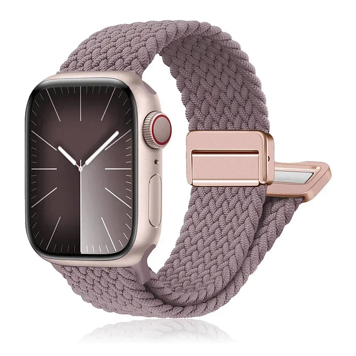 Smoke Purple Braided Solo Loop Apple Watch Bracelet With Double-sided Magnetic Clasp For iWatch Series On Sale