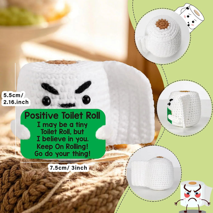 Handmade Positive Message Cute Upbeat Crochet Plush Dolls For Desktop And Home Decor On Sale