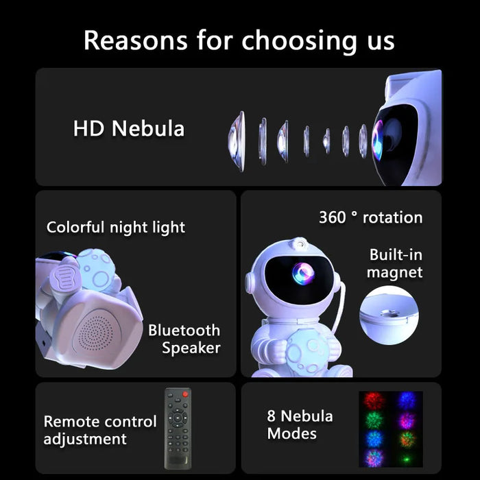 Astronaut LED Galaxy Star Projector Night Light with Bluetooth Speaker And Remote Control On Sale