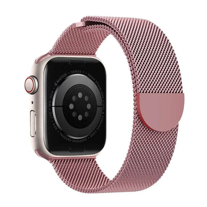 Rose Powder Milanese Mesh Loop With Magnetic Clasp For Apple Watch Band 44mm 40mm 38mm 42mm On Sale