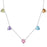 Genuine Platinum Plated S925 Multicolored CZ Gemstone Hearts Pendant Necklace