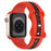 Red Black Two Color Stripe Designs Silicone Apple Watch Band 38mm, 40mm, 41mm, 42mm, 44mm, 45mm, 46mm, 49mm On Sale