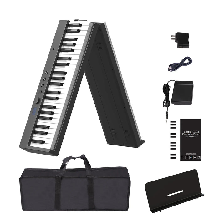 88 Keys Lightweight Portable Folding Digital Piano Full Set With MIDI Sustain Pedal - US Plug On Sale