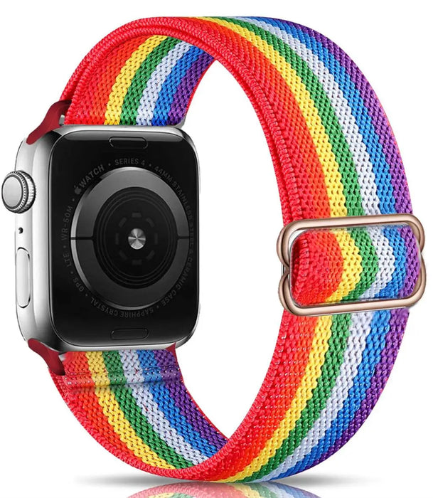 Rainbow Scrunchie Watch Strap For Apple Watch Band Series 49mm, 45mm, 44mm, 42mm, 41mm, 40mm, 38mm On Sale
