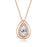 Rose Gold Color 925 Sterling Silver Pear Cut Moissanite Pendant Necklace On Sale