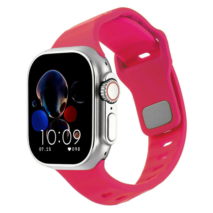 Red Cherry Irregular Shape Adjustable Silicone Sporty Watch Band Compatible with Apple Watch 38mm–49mm On Sale | Replacement Watch Band Compatible with Apple Watch Series 1–11, SE & Ultra 