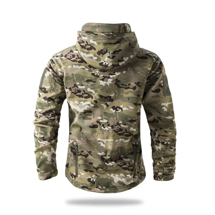 Men’s Waterproof Softshell Jacket with Fleece Lining – Hooded Outdoor Camouflage Coat On Sale