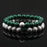 1 Set Natural Malachite And White Howlite Stone Couple Bracelets On Sale