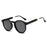 Black Retro Round UV400 Oculus Sunglasses