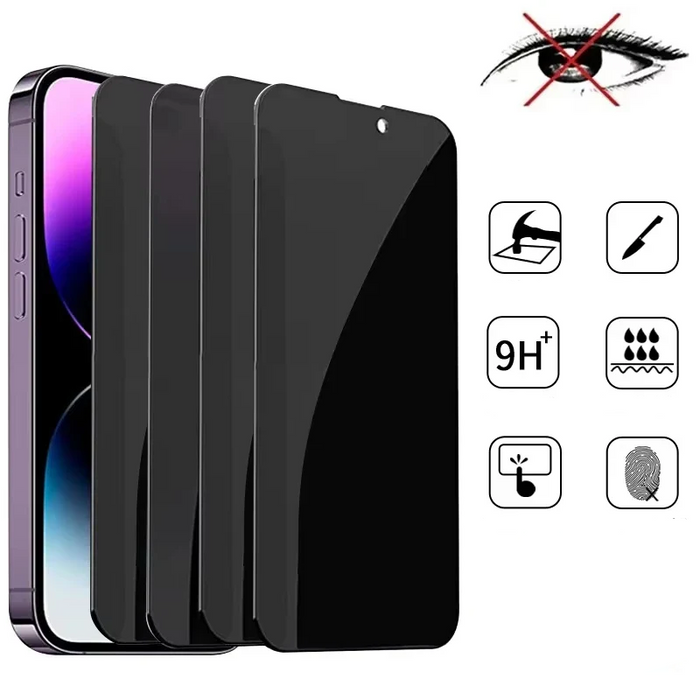 4 PCS Privacy Screen Anti-fingerprint Black Protective Tempered Glass For iPhone Series On Sale