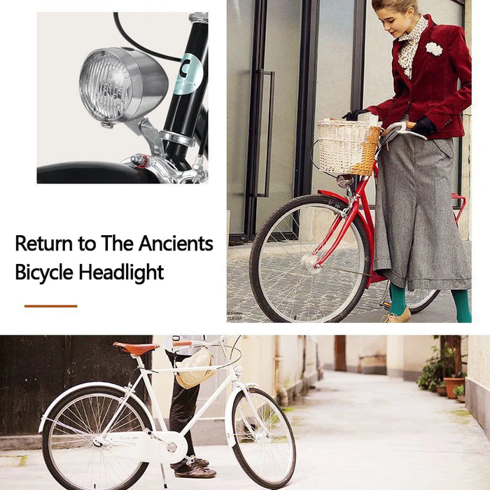 LED Retro Style Bicycle Headlamp Light - Rechargeable Or Battery Options On Sale